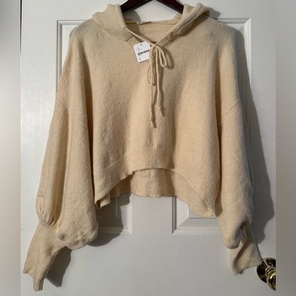 FREE PEOPLE x REVOLVE S Intimately 2pc Silent Mode Crop Hoodie Short SET Wool - Picture 7 of 16